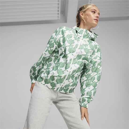 Puma BLOSSOM AOP Windbreaker Yeşil Kadın Rüzgarlık - 1