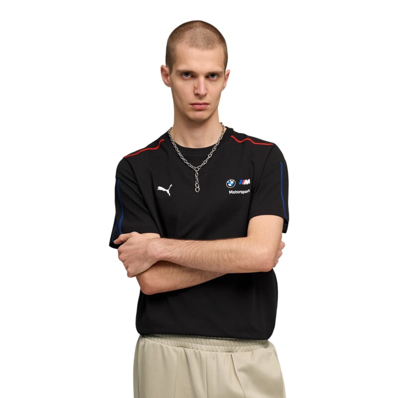 Puma BMW M MotorSports Sportswear MT7 Tee Siyah Erkek Tshirt - 1