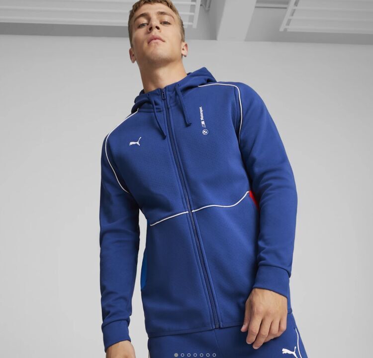 Puma BMW MMS Hooded Sweat Jacket Mavi Erkek Sweatshirt - 1
