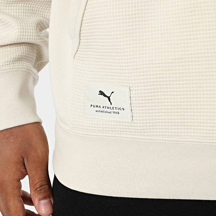 Puma Class Pinnacle Hoodie Bej Erkek Sweatshirt - 4