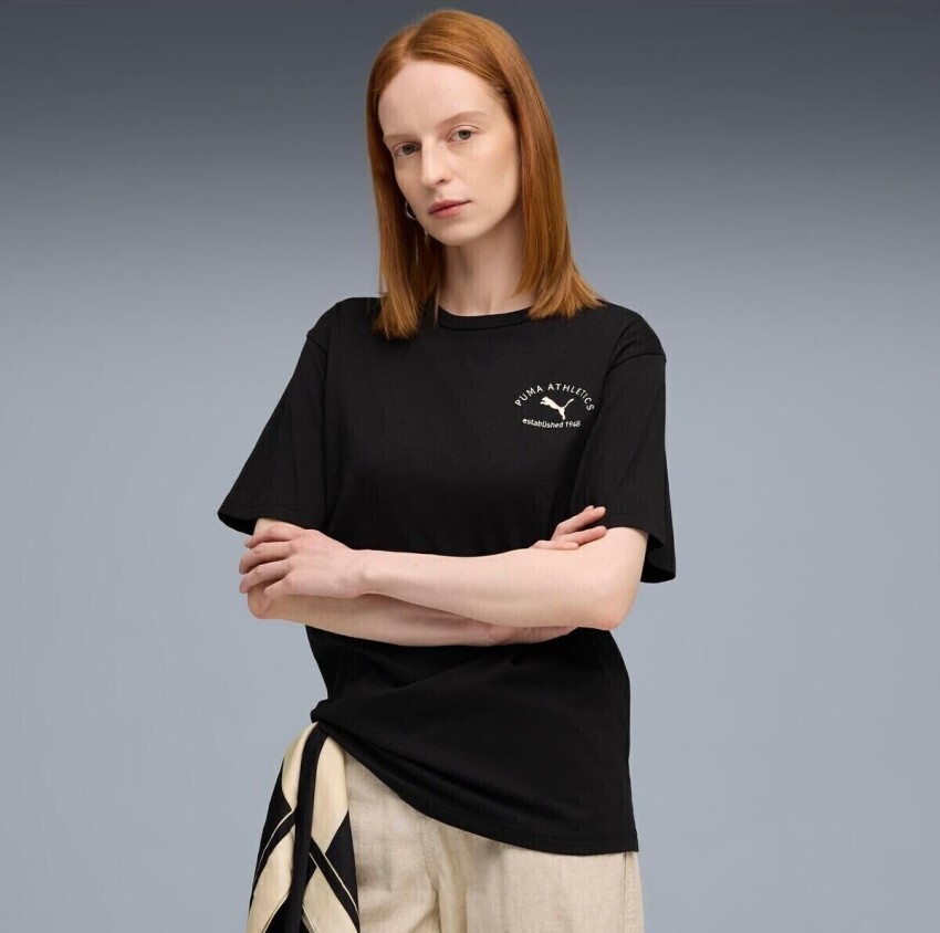 Puma Class Relaxed Tee Siyah Kadın Tshirt - 1