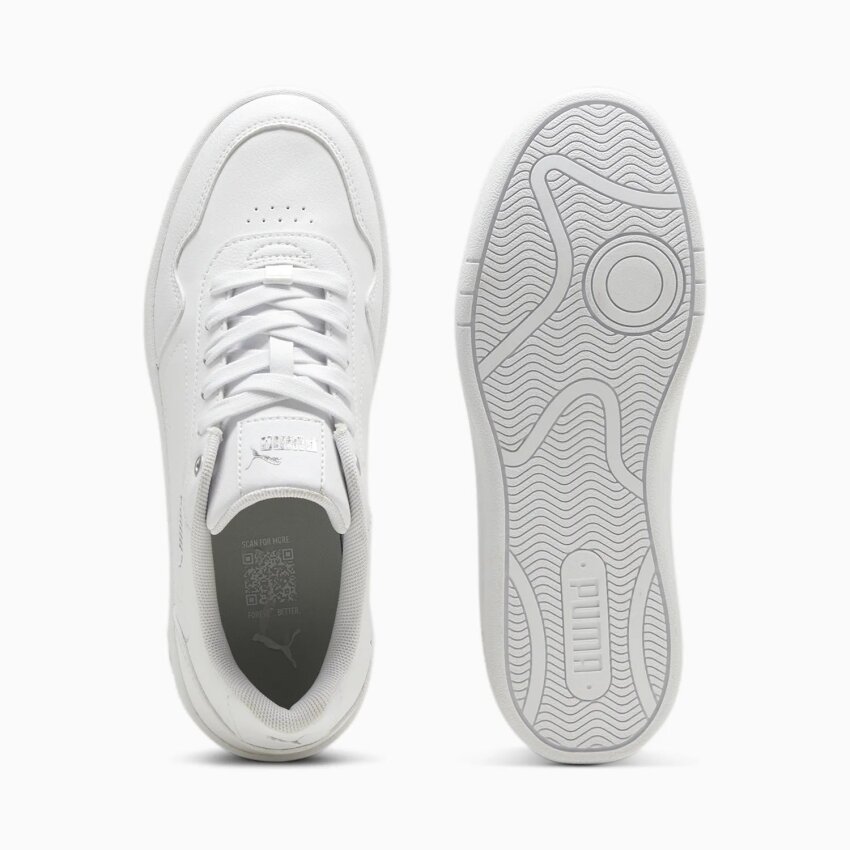 Puma Court Classy Beyaz-Gümüş Kadın Günlük Ayakkabı - 5