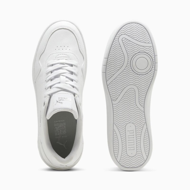 Puma Court Classy Beyaz-Gümüş Kadın Günlük Ayakkabı - 5