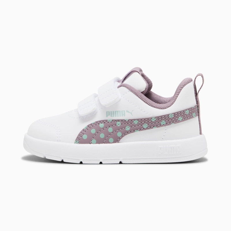 Puma Courtflex V3 Dotty Beyaz-Mor Çocuk Günlük Ayakkabı - 2