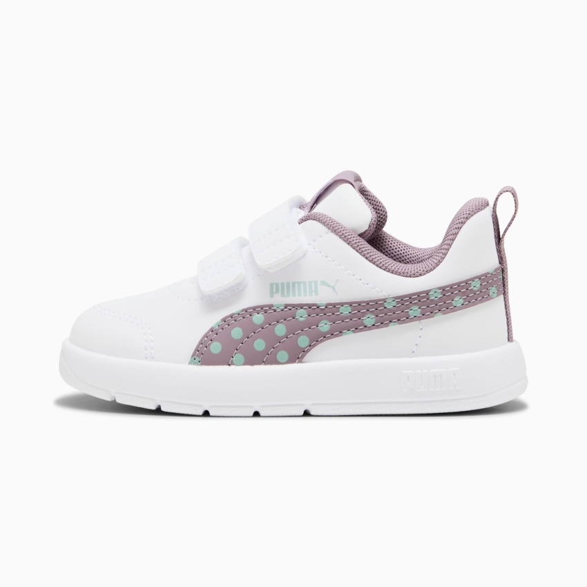 Puma Courtflex V3 Dotty Beyaz-Mor Çocuk Günlük Ayakkabı - 2