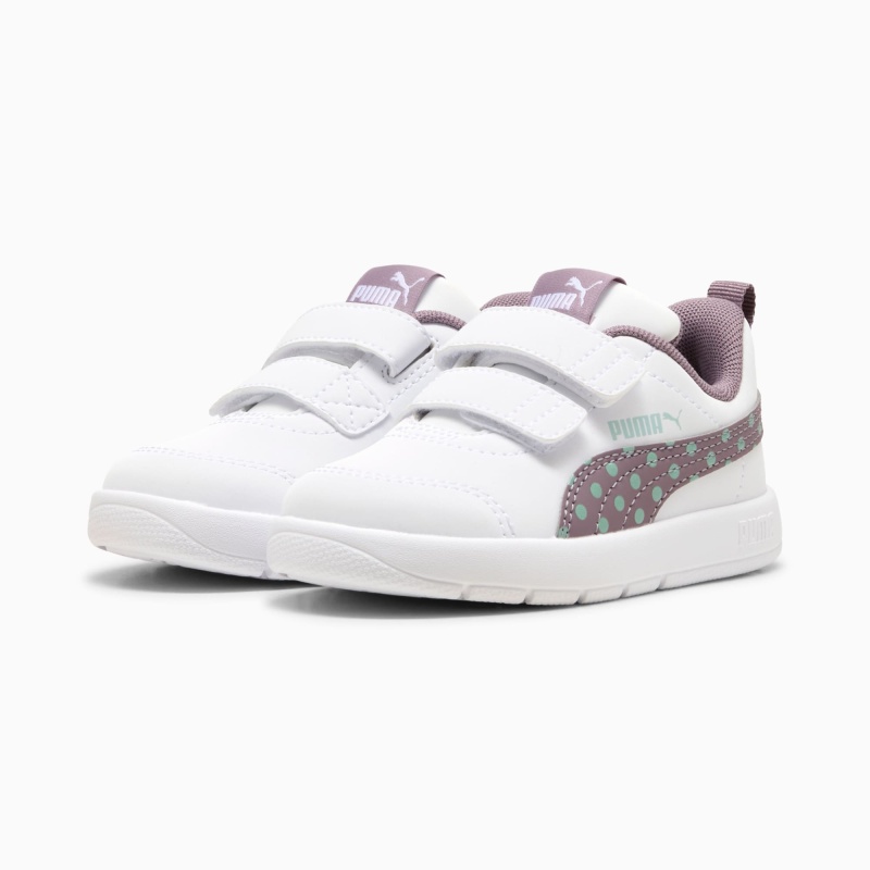 Puma Courtflex V3 Dotty Beyaz-Mor Çocuk Günlük Ayakkabı - 3