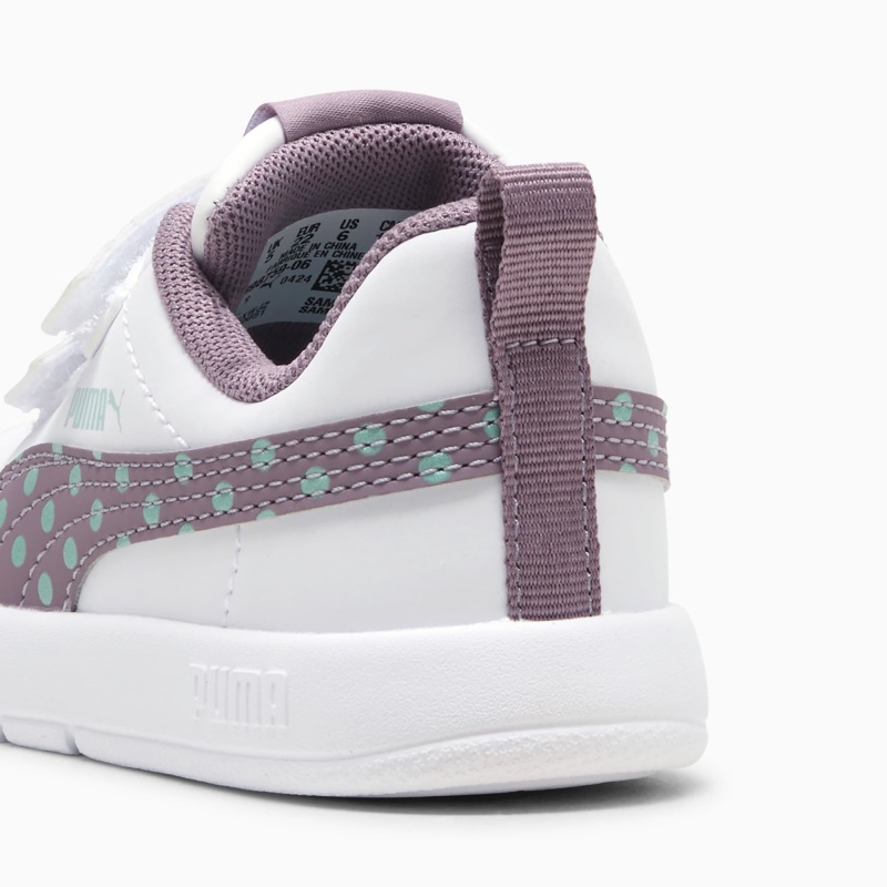 Puma Courtflex V3 Dotty Beyaz-Mor Çocuk Günlük Ayakkabı - 5