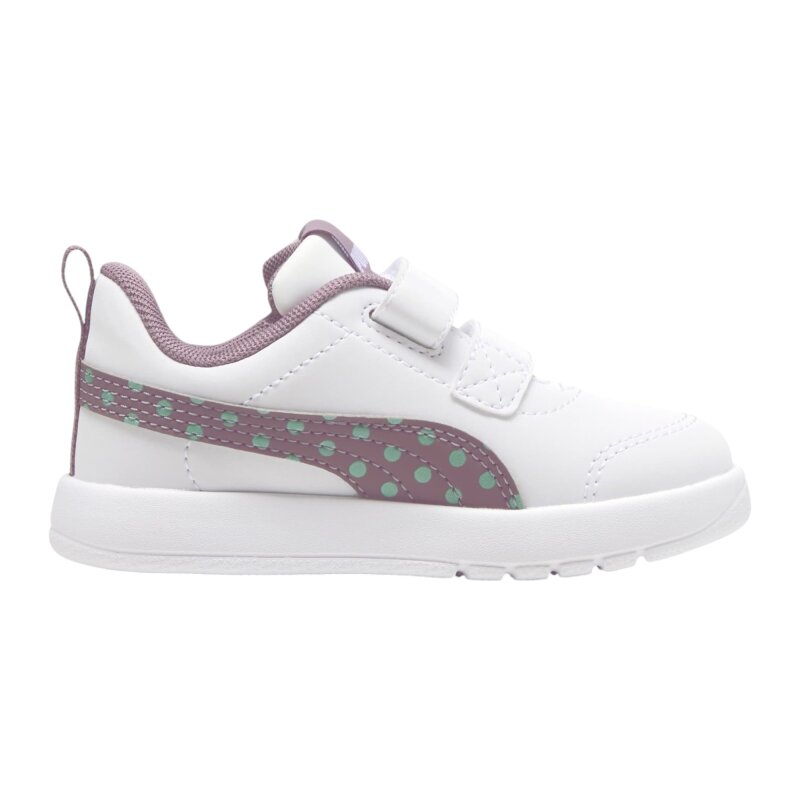Puma Courtflex V3 Dotty Beyaz-Mor Çocuk Günlük Ayakkabı - 1