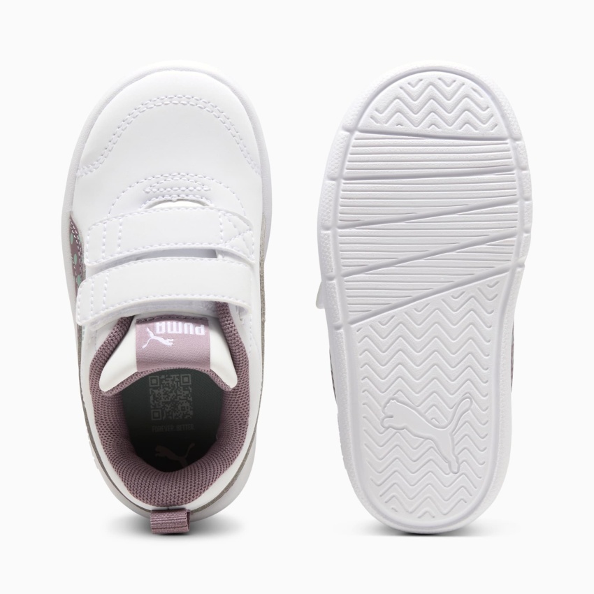 Puma Courtflex V3 Dotty Beyaz-Mor Çocuk Günlük Ayakkabı - 4