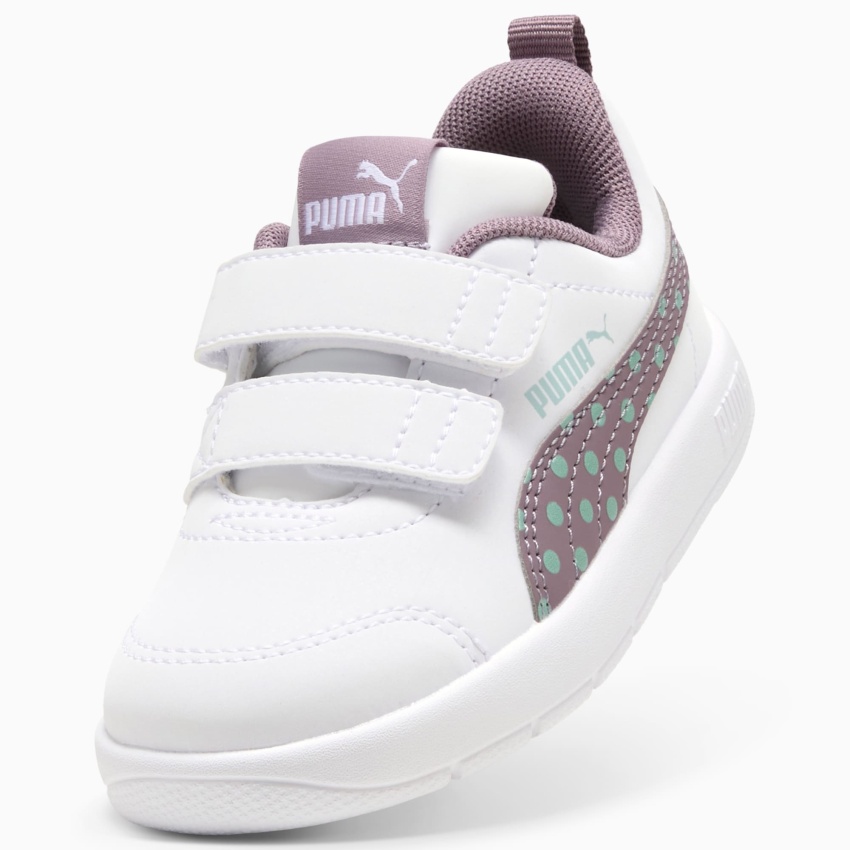 Puma Courtflex V3 Dotty Beyaz-Mor Çocuk Günlük Ayakkabı - 6