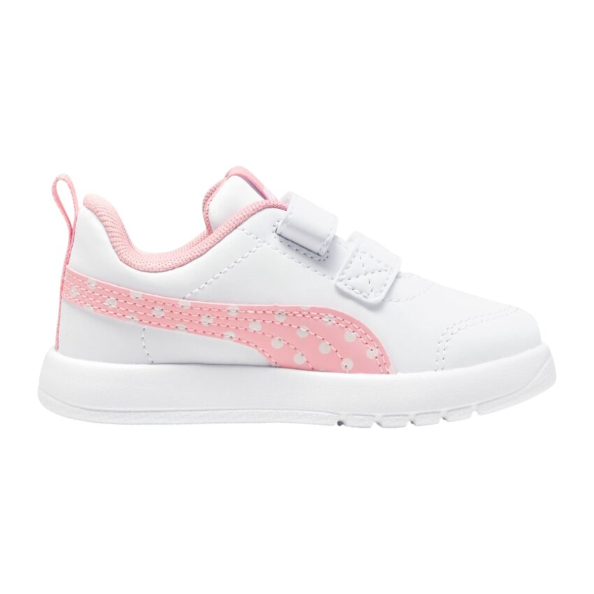 Puma Courtflex V3 Dotty Beyaz-Pembe Çocuk Günlük Ayakkabı - 1