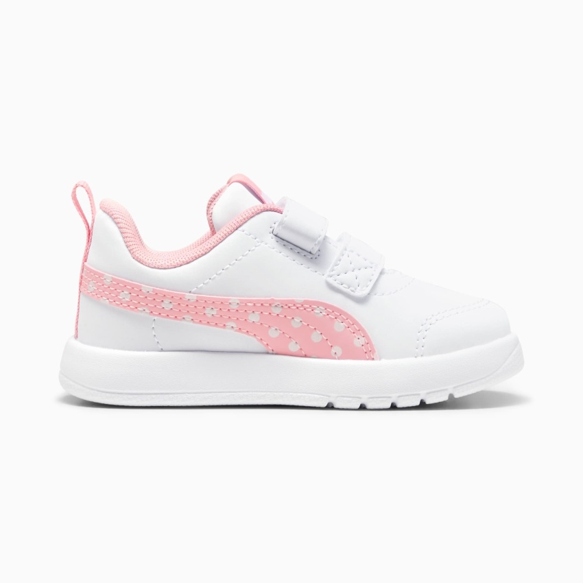 Puma Courtflex V3 Dotty Beyaz-Pembe Çocuk Günlük Ayakkabı - 1