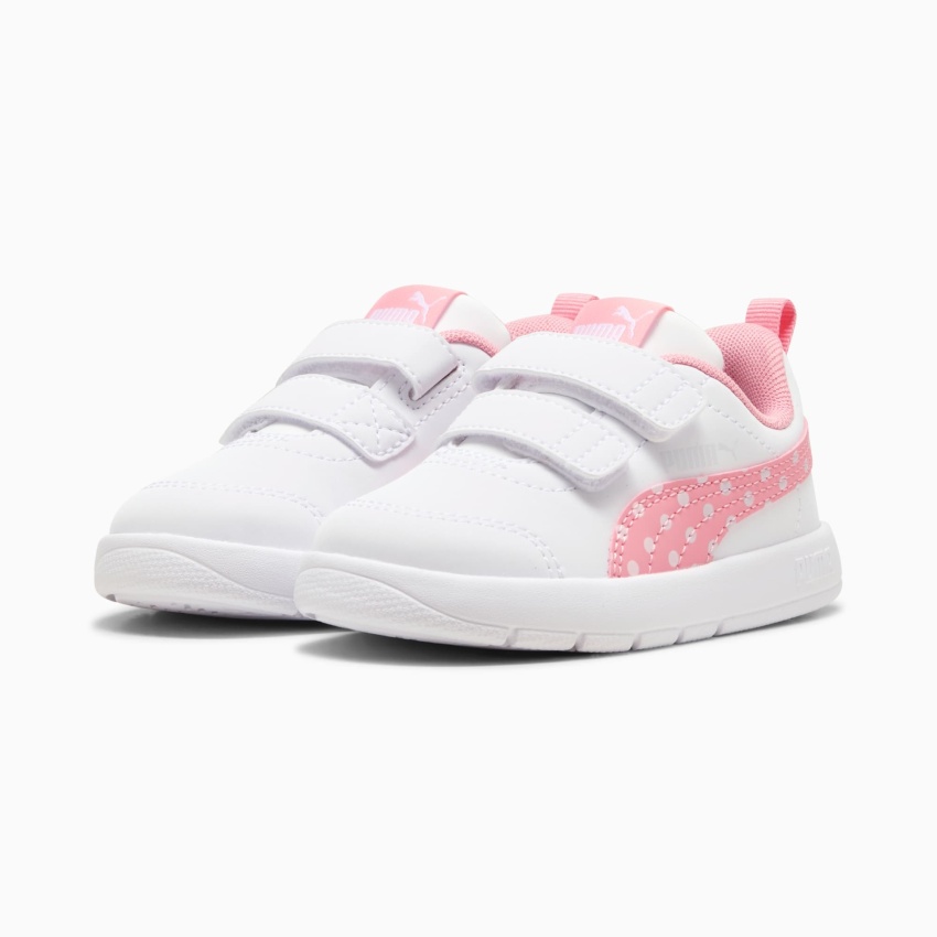 Puma Courtflex V3 Dotty Beyaz-Pembe Çocuk Günlük Ayakkabı - 3