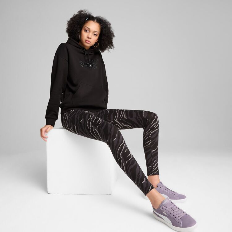 Puma Esseantials Animal Hoodie FL Siyah Kadın Sweatshirt - 3