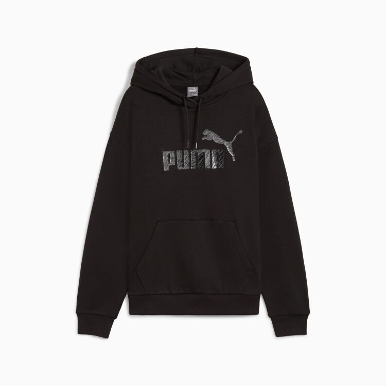 Puma Esseantials Animal Hoodie FL Siyah Kadın Sweatshirt - 4