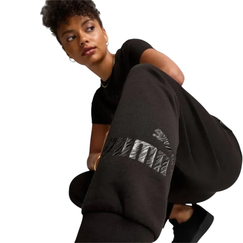 Puma ESS+ Animal Fl Siyah Kadın Eşofman Altı - 2