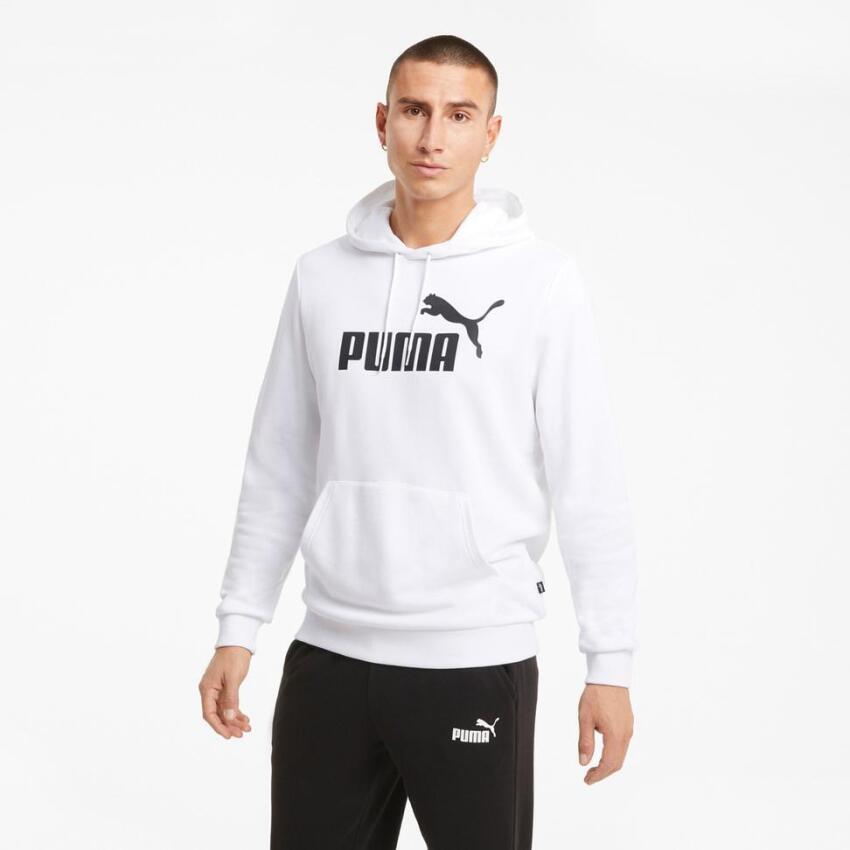 Puma Essentials Big Logo Hoodie Beyaz Erkek Sweatshirt - 1