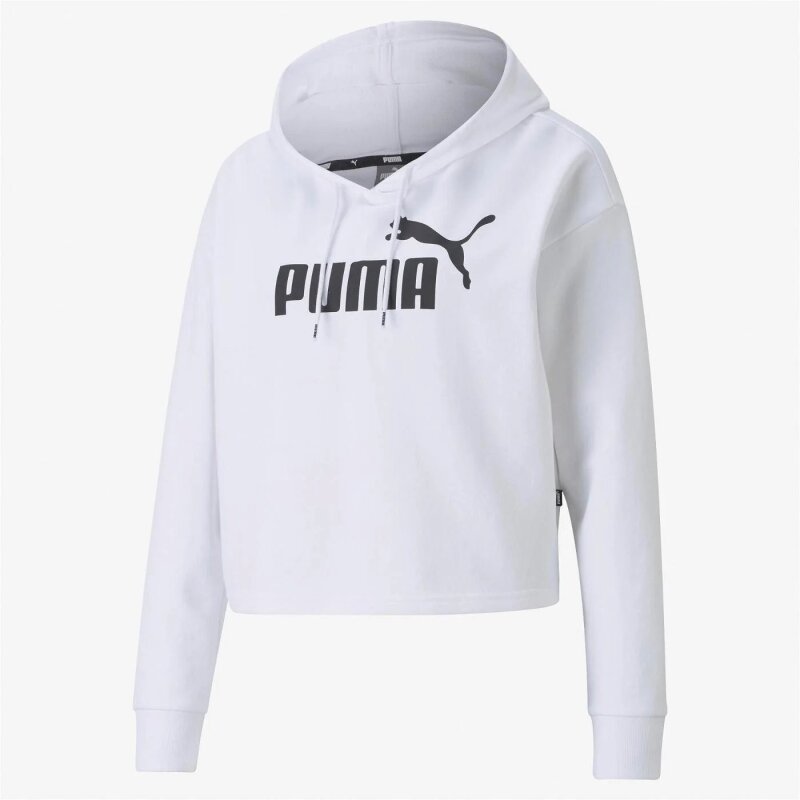 Puma Essentials Cropped Logo Hoodie Beyaz Kadın Sweatshirt - 3