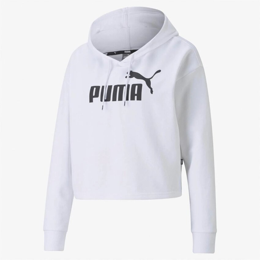 Puma Essentials Cropped Logo Hoodie Beyaz Kadın Sweatshirt - 3
