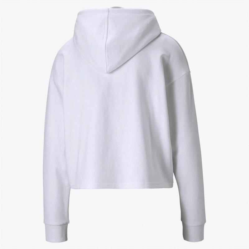 Puma Essentials Cropped Logo Hoodie Beyaz Kadın Sweatshirt - 4