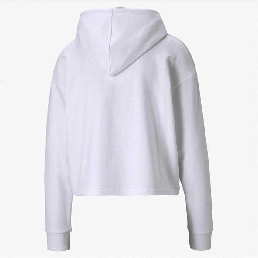 Puma Essentials Cropped Logo Hoodie Beyaz Kadın Sweatshirt - 4