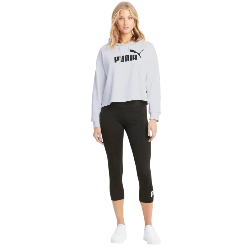 Puma Essentials Cropped Logo Hoodie Beyaz Kadın Sweatshirt - 1