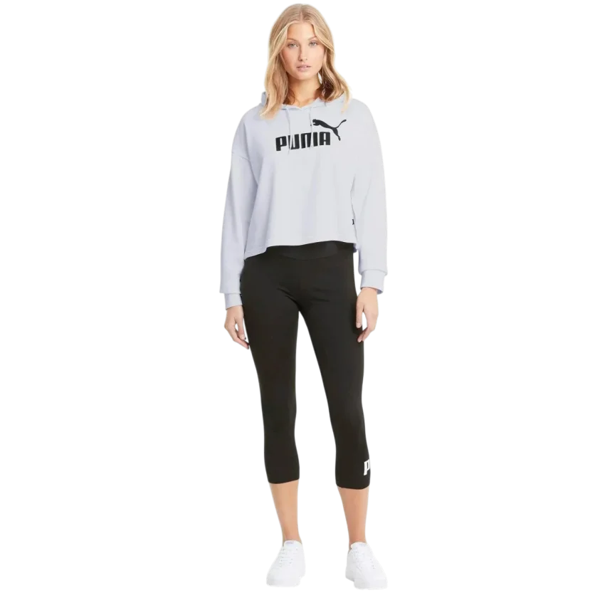 Puma Essentials Cropped Logo Hoodie Beyaz Kadın Sweatshirt - 1