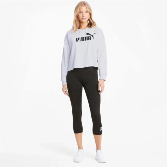 Puma ESS Cropped Logo Hoodie TR BEYAZ Kadın Sweatshirt - 1