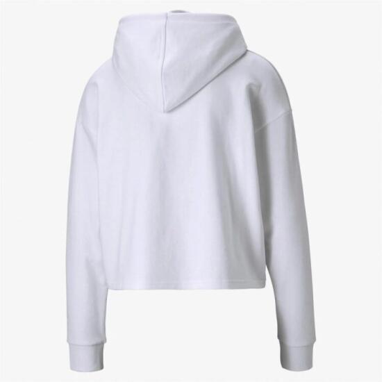 Puma ESS Cropped Logo Hoodie TR BEYAZ Kadın Sweatshirt - 4