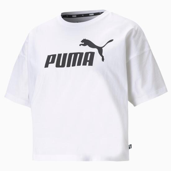 Puma ESS Cropped Logo Tee Puma White BEYAZ Kadın Tshirt - 4