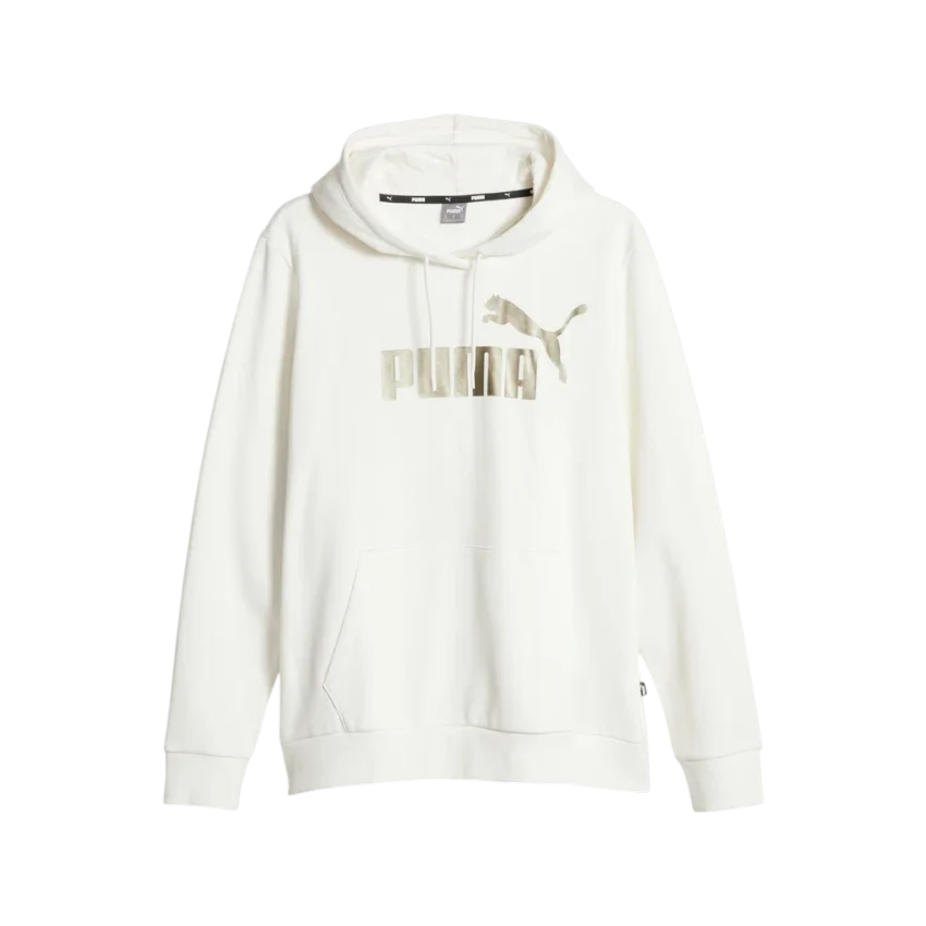 Puma Essentials Metallic Logo Hoodie FL Warm Beyaz Kadın Sweatshirt - 4