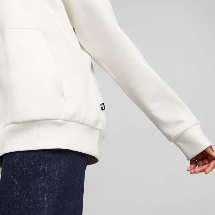 Puma ESS+ Metallic Logo Hoodie FL Warm BEYAZ Kadın Sweatshirt - 4