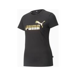Puma ESS+ Metallic Logo Tee SİYAH Kadın Tshirt - 4