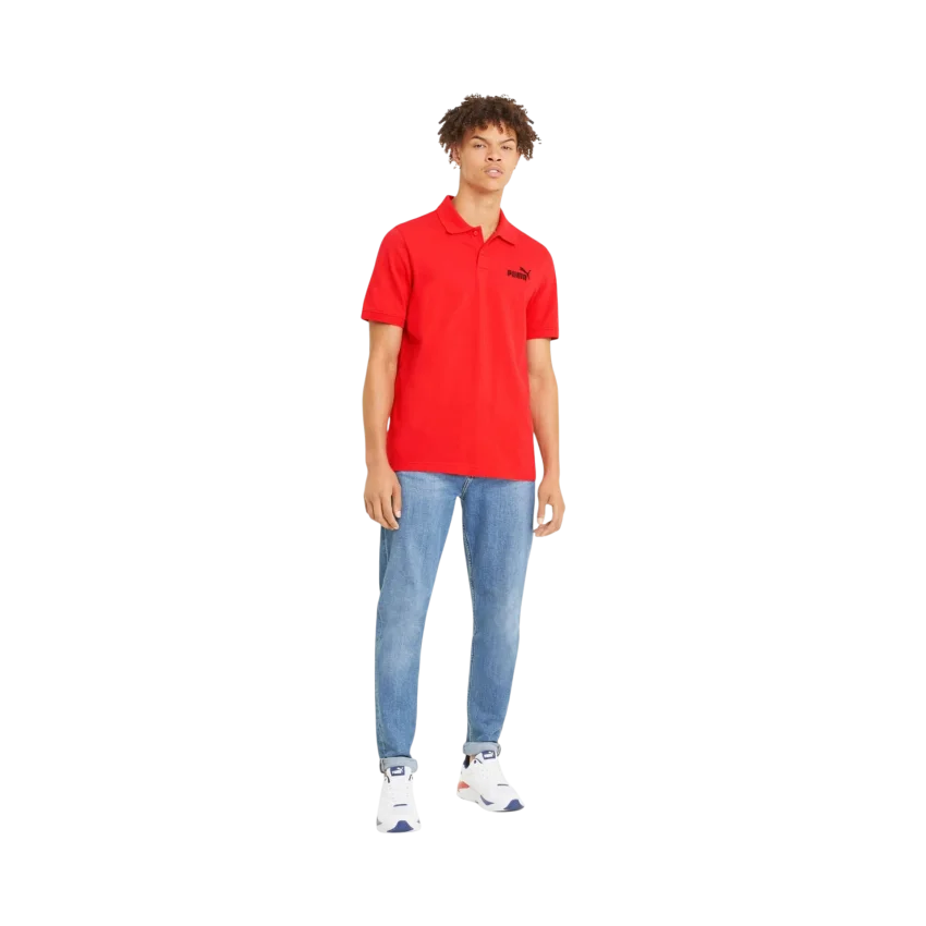 Puma Essentials Pique Polo High Risk Red Kırmızı Erkek Tshirt - 1