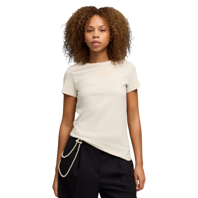 Puma Ess Script Bej Kadın Tshirt - 1