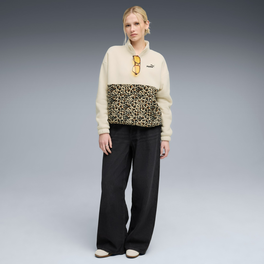 Puma Essentials Animal Print Bej Kadın Sweatshirt - 3