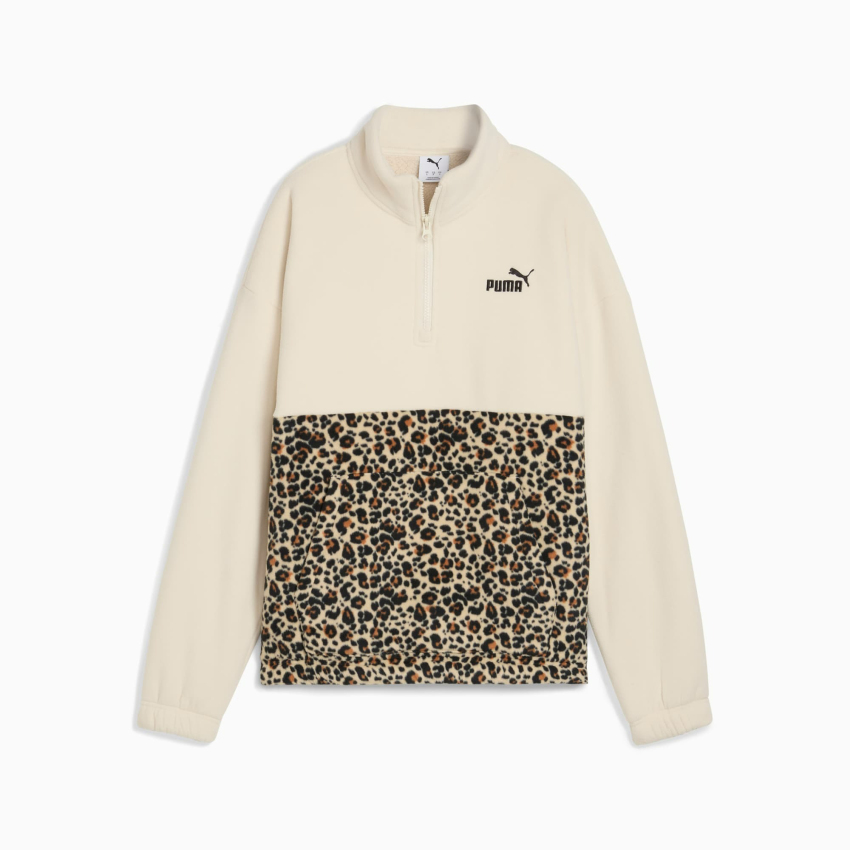 Puma Essentials Animal Print Bej Kadın Sweatshirt - 4