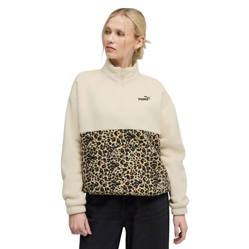 Puma Essentials Animal Print Bej Kadın Sweatshirt - 1