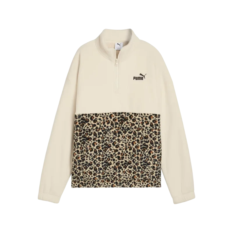 Puma Essentials Animal Print Bej Kadın Sweatshirt - 4