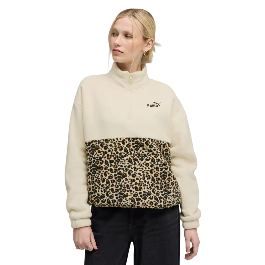 Puma Essentials Animal Print Bej Kadın Sweatshirt - 1