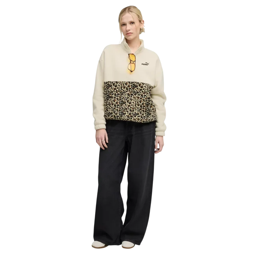 Puma Essentials Animal Print Bej Kadın Sweatshirt - 3