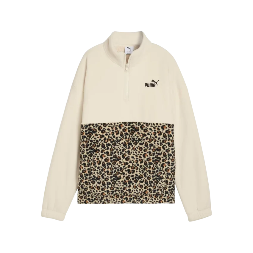 Puma Essentials Animal Print Bej Kadın Sweatshirt - 4