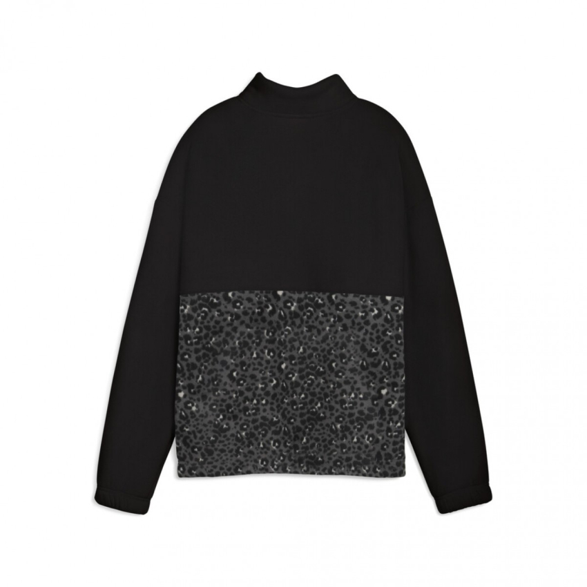 Puma Essentials Animal Print Relaxed Crew Siyah Kadın Sweatshirt - 5