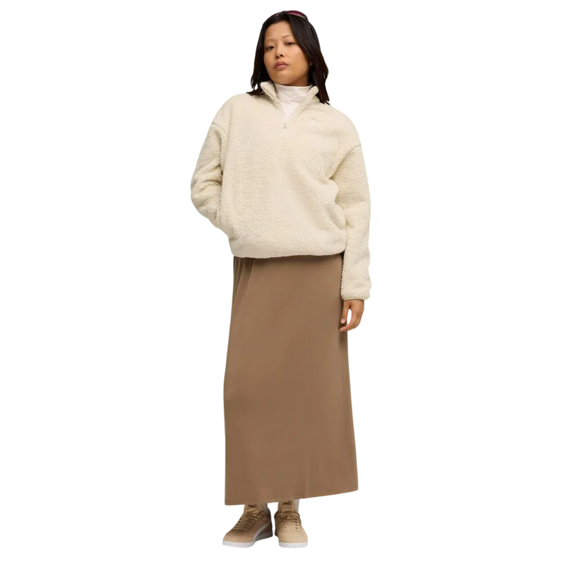 Puma Essentials Elevated Comfort Half-Zip Crew Bej Kadın Sweatshirt - Puma (1)