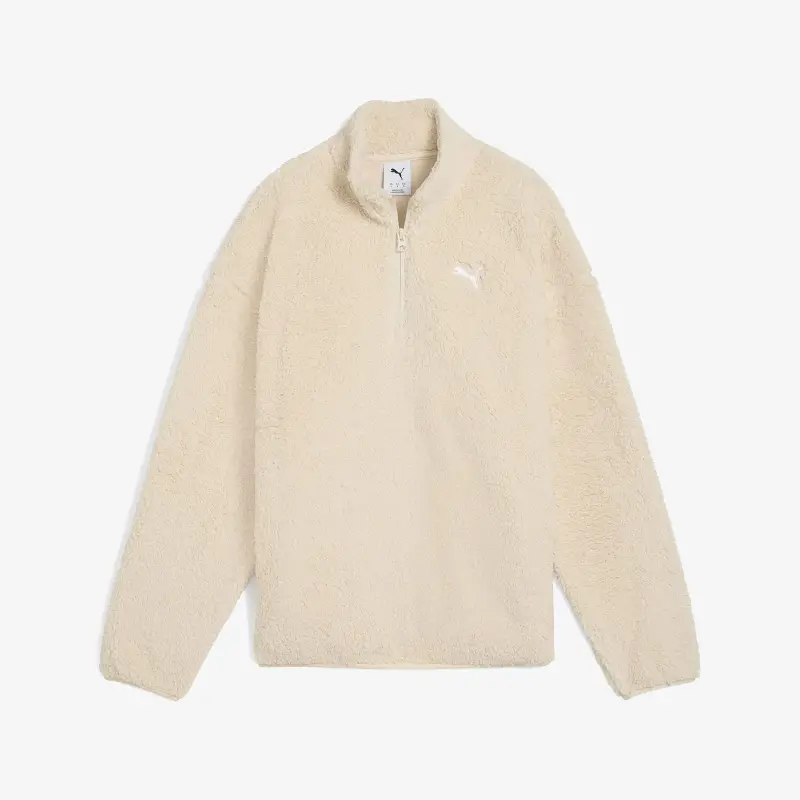 Puma Essentials Elevated Comfort Half-Zip Crew Bej Kadın Sweatshirt - 4