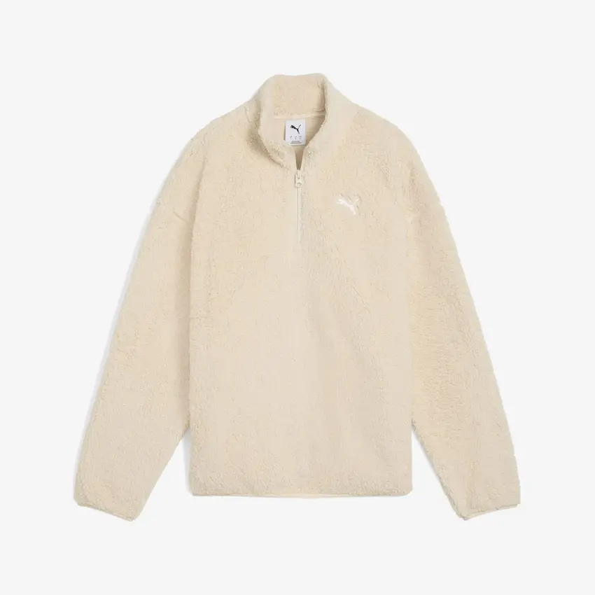Puma Essentials Elevated Comfort Half-Zip Crew Bej Kadın Sweatshirt - 4