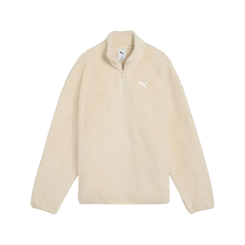 Puma Essentials Elevated Comfort Half-Zip Crew Bej Kadın Sweatshirt - 4