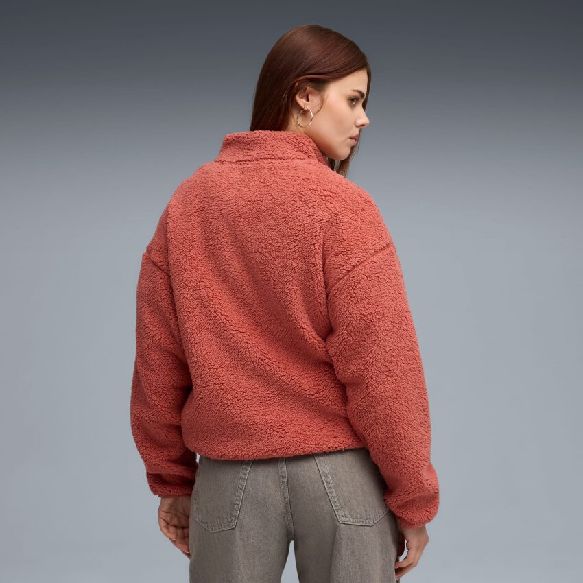 Puma Essentials Elevated Comfort Half-Zip Crew Kırmızı Kadın Sweatshirt - 2