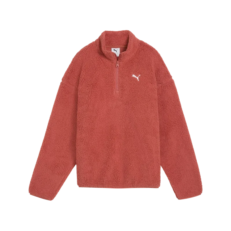 Puma Essentials Elevated Comfort Half-Zip Crew Kırmızı Kadın Sweatshirt - 4