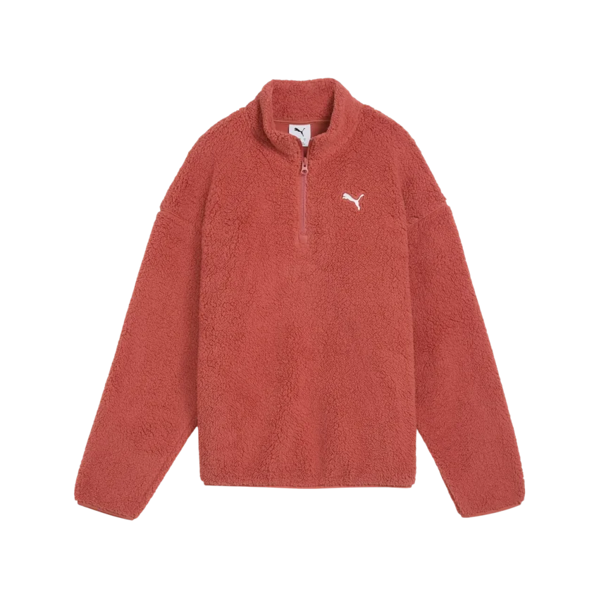 Puma Essentials Elevated Comfort Half-Zip Crew Kırmızı Kadın Sweatshirt - 4